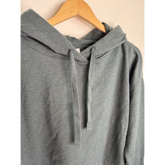 Z by Zella Womens Cropped Heathered Green Workout Hood Sweatshirt Size Medium - Picture 7 of 7